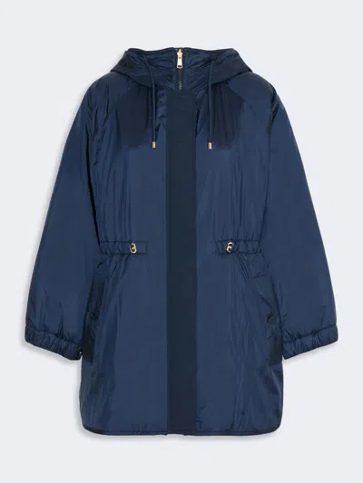 Max Mara Reversible Water-repellent Canvas Padded Parka In Navy