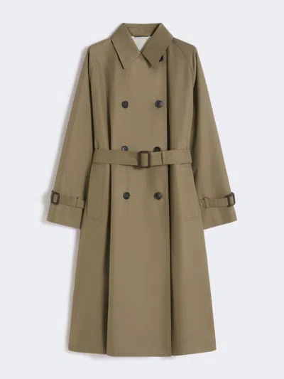 Max Mara Reversible Water-repellent Gabardine Trench Coat In Green