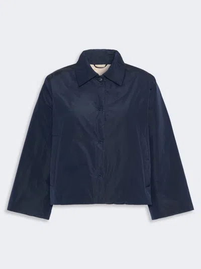 Max Mara Reversible Water-repellent Taffeta Padded Jacket In Blue