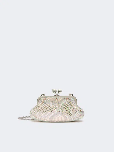 Max Mara Rhinestone-adorned Small Satin Pasticcino Bag In Pink