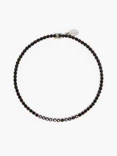 Max Mara Rhinestone-adorned Tennis Choker Necklace In Black
