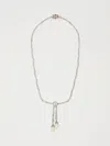 Max Mara Rhinestone-adorned Tennis Necklace In Silver