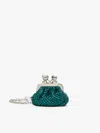 Max Mara Rhinestone And Satin Nano Pasticcino Bag In Emerald