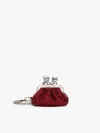Max Mara Rhinestone And Satin Nano Pasticcino Bag In Ruby