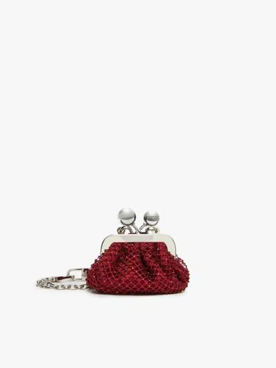 Max Mara Rhinestone And Satin Nano Pasticcino Bag In Blue