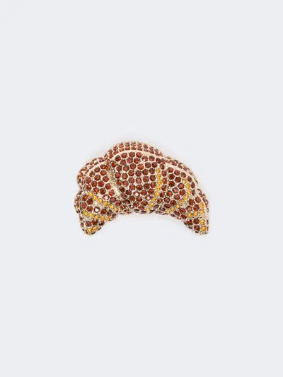 Max Mara Rhinestone Brooch In Cornflower Blue