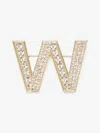 Max Mara Rhinestone Brooch In Gold