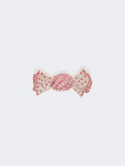 Max Mara Rhinestone Brooch In Pink