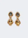 Max Mara Rhinestone Dangle Earrings In Gold