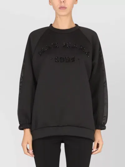 MAX MARA RHINESTONE EMBELLISHED CREW NECK SWEATSHIRT