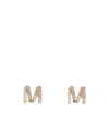 Max Mara Rhinestone Letter Earrings In Brown