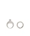 Max Mara Rhinestone Ring Set In Silver