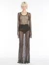 Max Mara Rhinestone Tulle Dress In Black