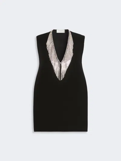 Max Mara Rhinestone-detail Sleeveless Cady Top In Animal Print