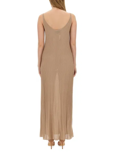 Max Mara Rhythm Piano Dress In Beige