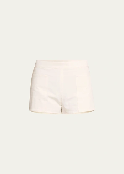 Max Mara Riad Patch-pocket Mini Shorts In White