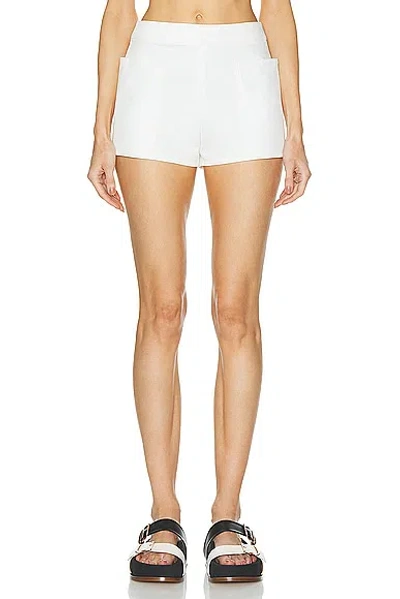 Max Mara Riad Cotton-blend Mini Shorts In White
