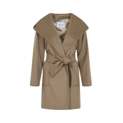 Max Mara Rialto Beige Camel Coat In Brown
