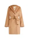Max Mara Camel Rialto Camel Wool Robe Coat In Brown