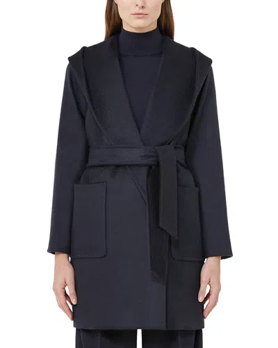 Max Mara Rialto Belted Wool Coat In Ultramarin