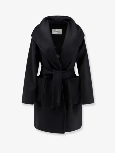 Max Mara Rialto Camel Hair Coat In Black