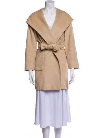 Pre-owned Max Mara Rialto Camel Hair Faux Fur Coat In Neutral