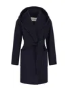 Max Mara Rialto Camel Wool Robe Coat In Blue