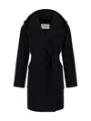 Max Mara Rialto Camel Wool Robe Coat In Black