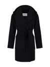 Max Mara Rialto Camel Wool Robe Coat In Black