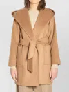 Max Mara Rialto Coat With Hood And Patch Pockets In Brown