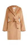 Max Mara Rialto Camel Wool Robe Coat In Tan