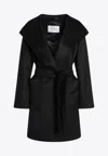 Max Mara Rialto Wool Wrap Coat In Black