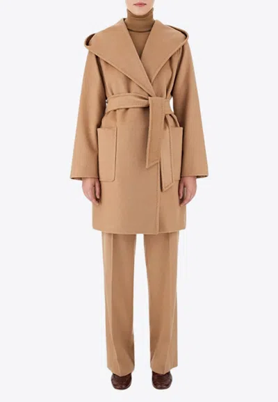 Max Mara Rialto Wrap Coat In Camel