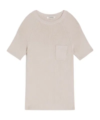 Max Mara Rib-knit Cotton Sweater In Gray
