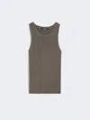 Max Mara Rib-knit Cotton Top In Gray