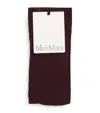 Max Mara Rib-knit Tights In Purple