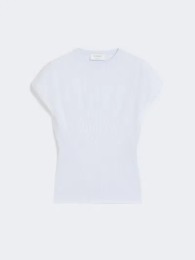 Max Mara Rib-knit Viscose Sweater In White