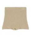 Max Mara Ribbed Fisherman's Knit Cotton Shorts In Nude