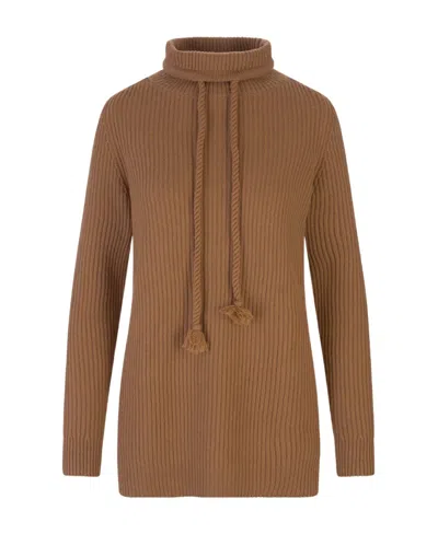 Max Mara Rib Knitted Sweater In Brown