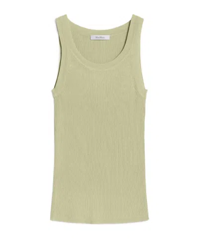 Max Mara Rib Knitted Vest In Nude