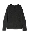 Max Mara Rib Knitted Wool Sweater In Black