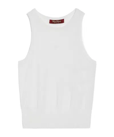 Max Mara Rib Round-necked Vest In White
