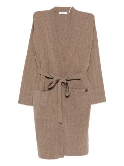 MAX MARA RIBBED BELTED CARDIGAN