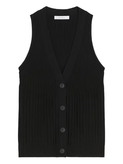 Max Mara Ribbed Button-front Vest