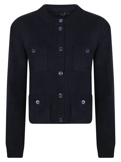 Max Mara Ribbed Cardigan With Button-up Front And Classic Silhouette In Black