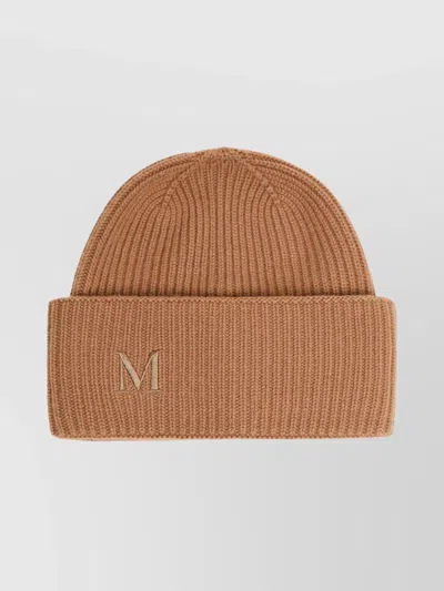 MAX MARA RIBBED CASHMERE HAT FOLDED CUFF