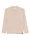 Max Mara Arten Ribbed V-neck Jumper In Neutral