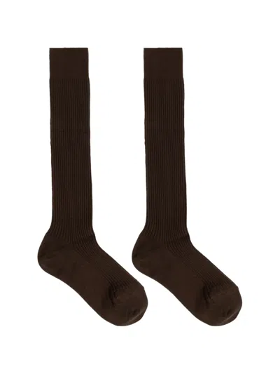 Max Mara Ribbed Cashmere Socks Brown