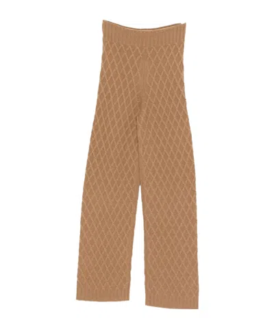 Max Mara Ribbed Casual Pants In Brown