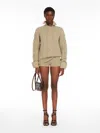 Max Mara Ribbed Cotton Oversized Pullover In Kaki